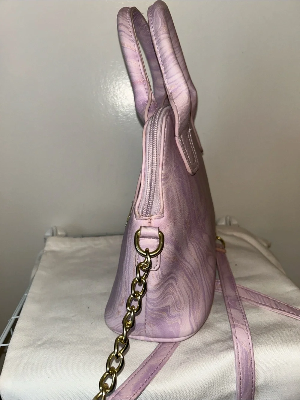 NWOT Betsey Johnson Luv Purple Gold Cat Purse Handbag Bag Designer Ani-mal - Picture 6 of 10